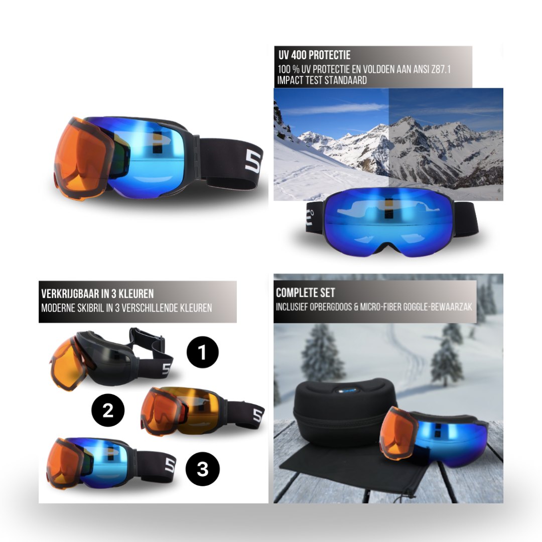 Listing afbeeldingen voor een skibril